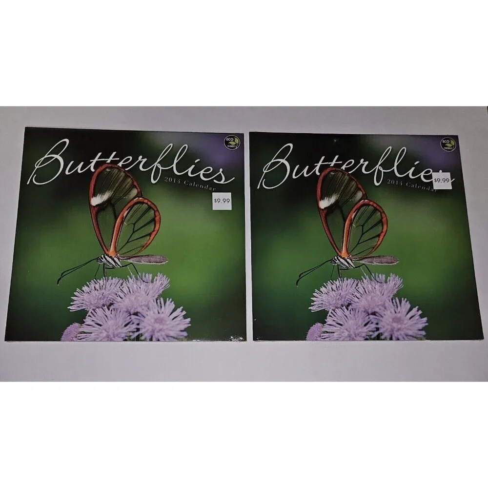 7 Dups 2014 Butterflies Calendar Lot 12x12 Prop (dates line up with 2025) SEALED